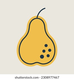 Pear vector icon. Graph symbol for food and drinks web site, apps design, mobile apps and print media, logo, UI