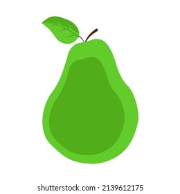 Icono del vector de peras. pera verde con hoja, icono. Fruta vectorial de pera. Logo de Healthy Food. Hermosa pera de estilo plano. Icono del vector.