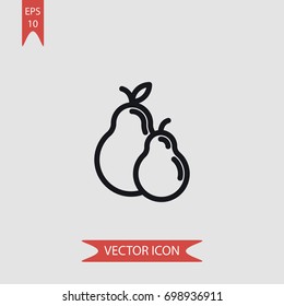 Pear vector icon, illustration symbol