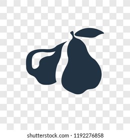 Pear vector icon isolated on transparent background, Pear transparency logo concept