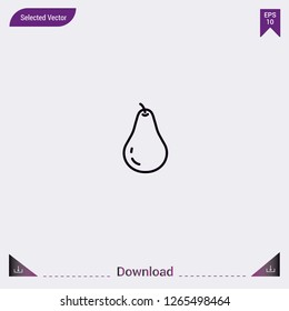Pear vector icon. Modern, simple, isolated, flat best quality icon for web site designs or mobile apps. Vector illustration eps10.