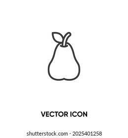 Pear vector icon. Modern, simple flat vector illustration for website or mobile app.Pear symbol, logo illustration. Pixel perfect vector graphics	