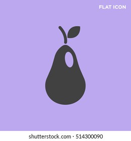 Pear vector icon on inkb ackground, isolated 
