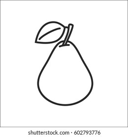 pear vector icon in simple outline style. This icon are perfect for your websites and applications.