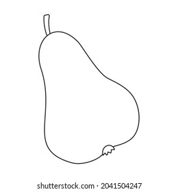 Icono de vector de peras.Icono de vector de contorno aislado en pera de fondo blanca.