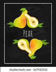  Pear vector illustration.