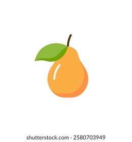 Pear vector illustration icon isolated, pear logo fruit symbol web shape icon