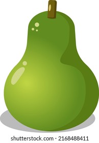 Pear vector. Illustration of a ripe pear. Green pear isolated on a white background. Vector illustration. Green pear cut.