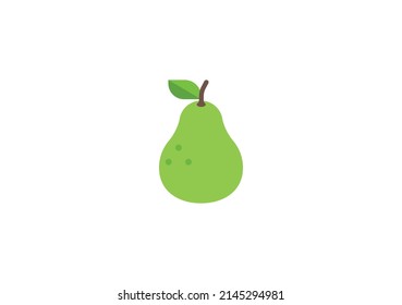 Pear Vector Isolated Emoticon. Pear Icon