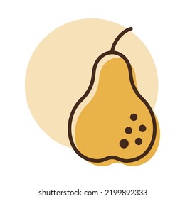 Pear vector isolated icon. Graph symbol for food and drinks web site, apps design, mobile apps and print media, logo, UI
