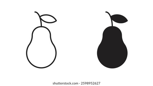 Pear vector line icon illustration collection.