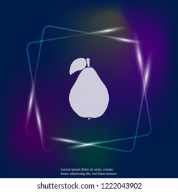 Pear vector neon light icon. Vector fruit pear icon. Layers grouped for easy editing illustration. For your design.