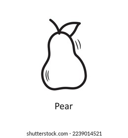 Pear vector outline Icon Design illustration. Food and Drinks Symbol on White background EPS 10 File