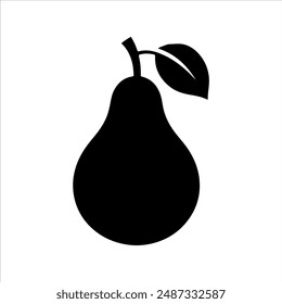 Pear vector silhouette on white background. Pear icon sign vector illustration design.