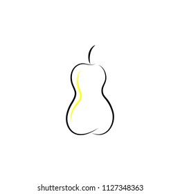 Pear vector sketch icon isolated on background. Hand drawn Pear icon. Pear sketch icon for infographic, website or app.