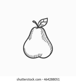 Pear  vector sketch icon isolated on background. Hand drawn Pear  icon. Pear  sketch icon for infographic, website or app.