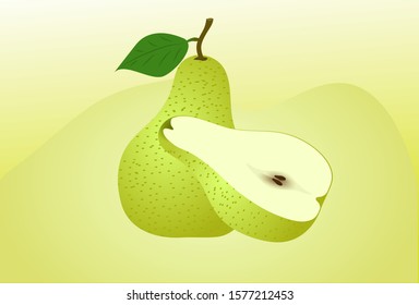 pear vector vector with a yellow gradient background