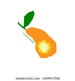 Pear - Vegetable Icon Vector LogoTemplate isolated on white background. Can be used for 
postcard, icon, logo, badge, T-shirt design.
