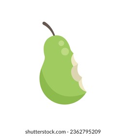 Pear waste icon flat vector. Trash food. Vegetable rubbish isolated