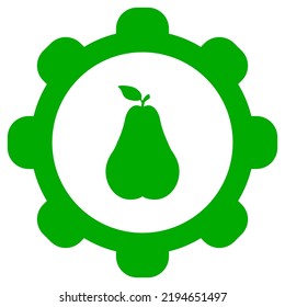 Pear and wheel on white