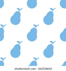 Pear white and blue seamless pattern for web design. Vector symbol