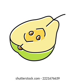 pear whole cut color icon vector. pear whole cut sign. isolated symbol illustration