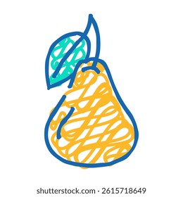 pear whole one doodle icon sketch vector. pear whole one sign. isolated symbol illustration