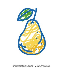 pear whole one doodle icon sketch vector. pear whole one sign. isolated symbol illustration
