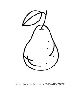 pear whole one line icon vector. pear whole one sign. isolated contour symbol black illustration