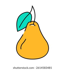 pear whole one line icon vector. pear whole one sign. isolated symbol illustration