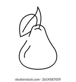 pear whole one line icon vector. pear whole one sign. isolated contour symbol black illustration