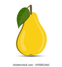 Pear Yellow Cartoon Flat Style Isolated Stock Vector (Royalty Free ...