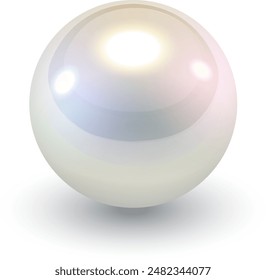 Perle, 3D-Kugel-Symbol, realistische Vektorillustration.