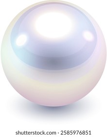 Pearl, 3d orb icon, realistic vector illustration.