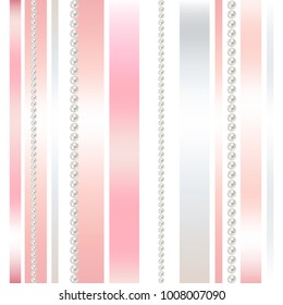 Pearl. Abstract vector background. Satin ribbons. Decoration.