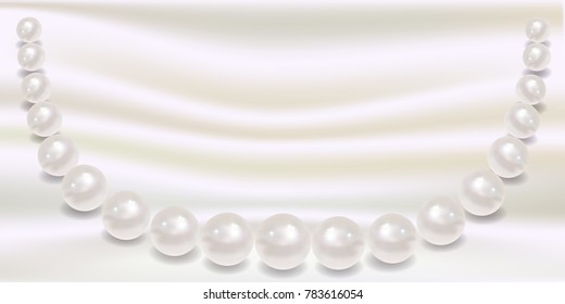 Pearl accessories silk background