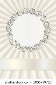 pearl background with floral frame
