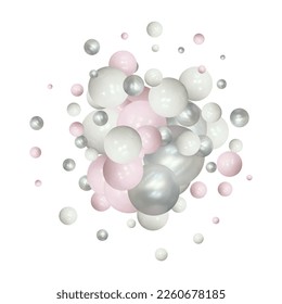 A pearl ball foat in the air Minimal style Cosmetic background product stand presentation 3d rendering