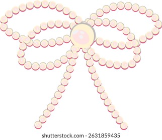 Pérola Bead Bow Coquette Ilustração Ilustração