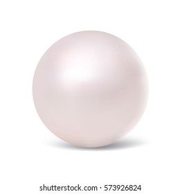 Pearl bead with shadow  vector illustration