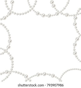 Pearl. Beads. Jewelry. Decoration. Vector. White background.