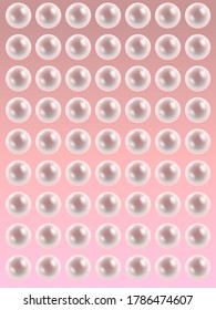 Pearl beads on a pink background. Wedding invitation pink pearl background. Vector illustration