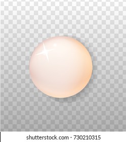 pearl , beautiful on a transparent background with shadow, vector