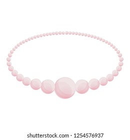 Pearl bracelet icon. Cartoon of pearl bracelet vector icon for web design isolated on white background