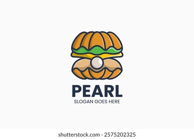 Pearl Burger Logo. Vector Illustration