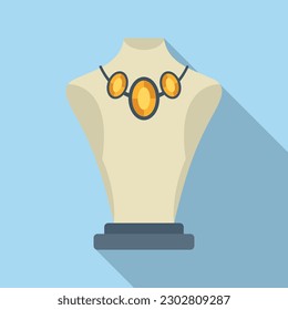 Pearl bust icon flat vector. Fashion luxury. Model shop