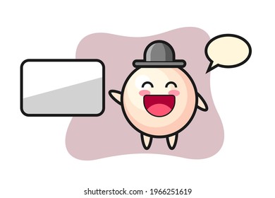 Pearl cartoon illustration doing a presentation, cute style design for t shirt, sticker, logo element