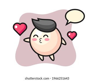Pearl character cartoon with kissing gesture, cute style design for t shirt, sticker, logo element