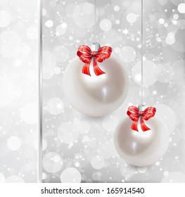 Pearl Christmas Ornament. Vector background