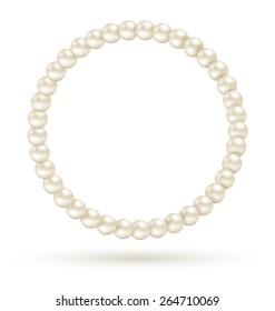 Pearl circle like frame isolated on white background